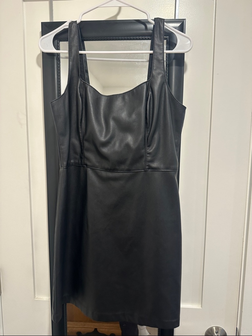 Faux leather A&F dress